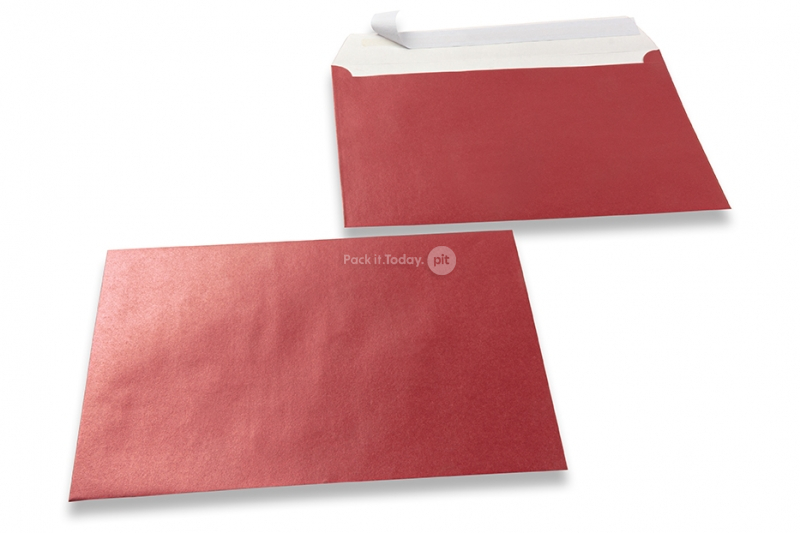 Rote Briefumschläge mit Perlmutteffekt - 162 x 229 mm