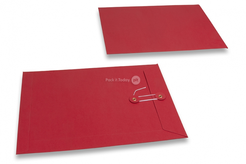Kartonverpackung mit Kordelverschluss - 229 x 324 mm, rot