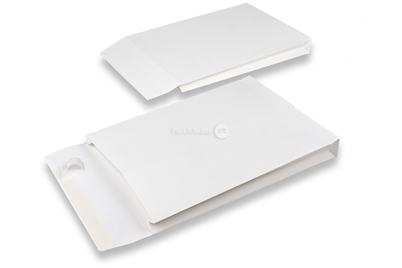 Faltentaschen Klotzboden - 262 x 371 x 40 mm, Weiss
