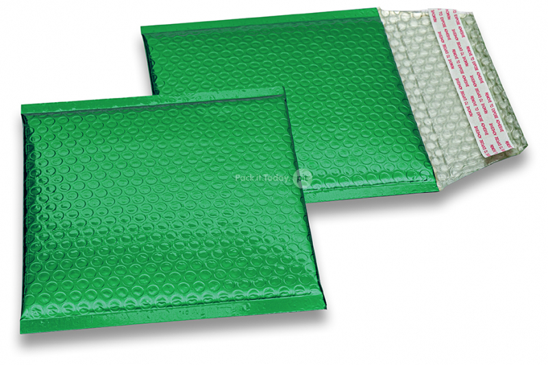Luftpolstertaschen metallic umweltfreundlich - Grün 165 x 165 mm