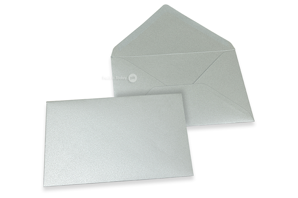 Farbige Umschläge für Glückwunschkarten - Silber metallic, 114 x 162 mm