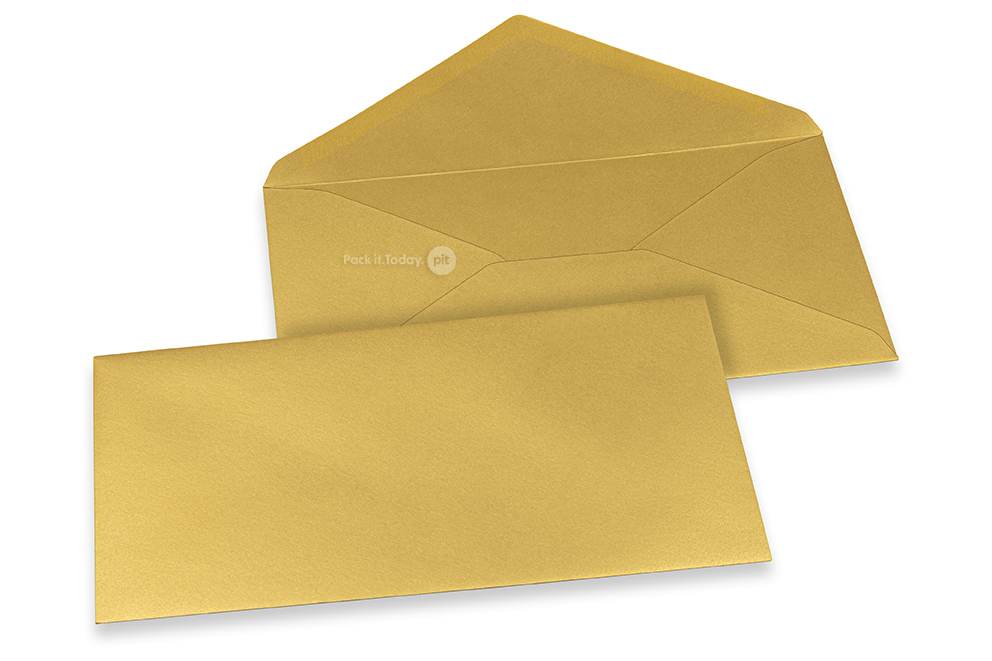 Farbige Umschläge für Glückwunschkarten - Gold metallic, 110 x 220 mm