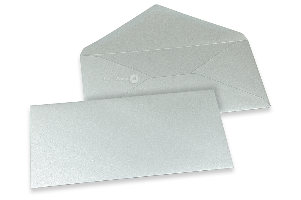 Farbige Umschläge für Glückwunschkarten - Silber metallic, 110 x 220 mm