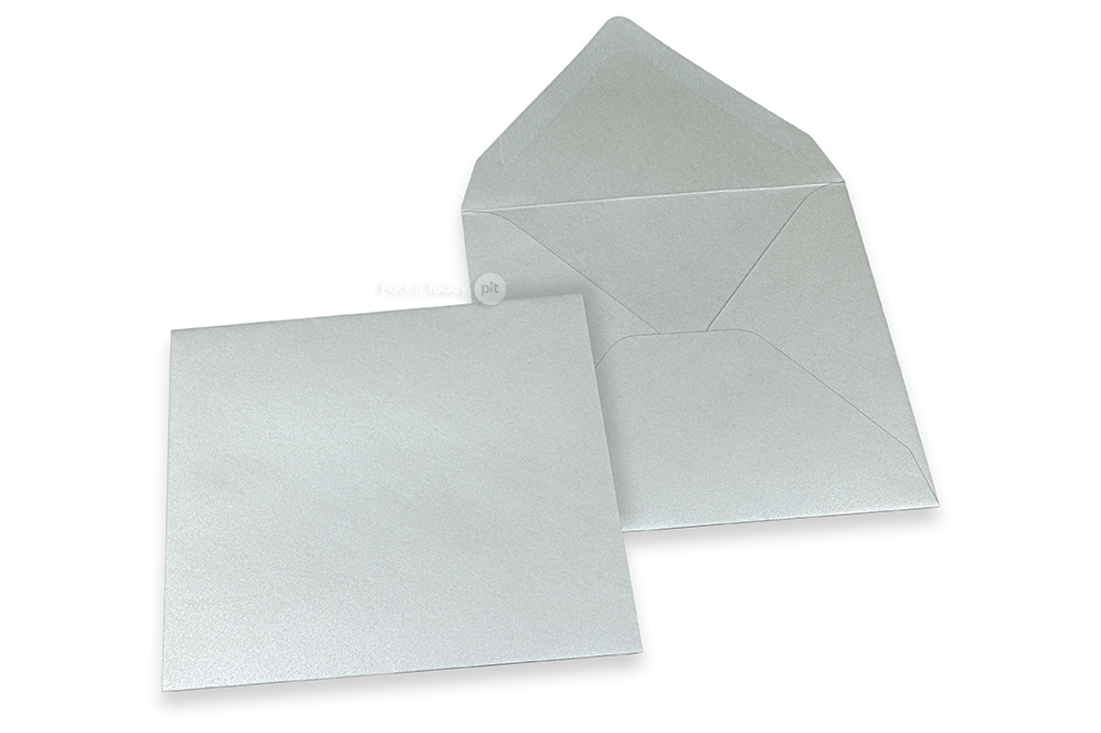 Farbige Umschläge für Glückwunschkarten - Silber metallic, 155 x 155 mm