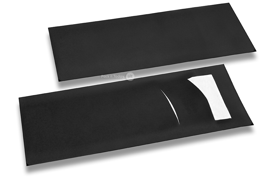 Bestecktasche Schwarz mit Besteckschnitt + Weiß Papierserviette