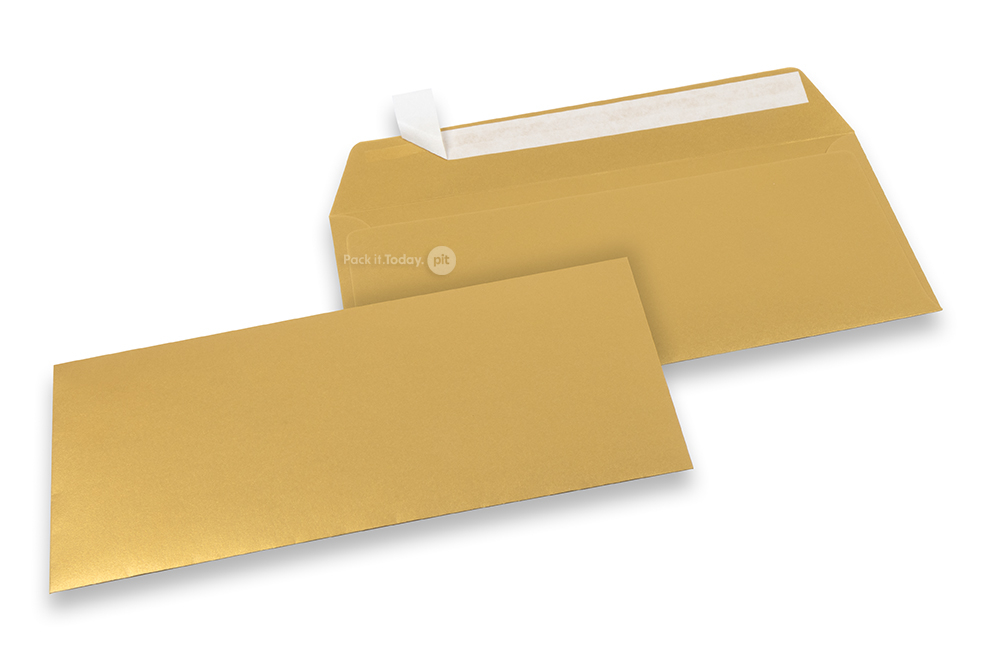 Farbige Briefumschläge Papier - Gold metallic, 110 x 220 mm