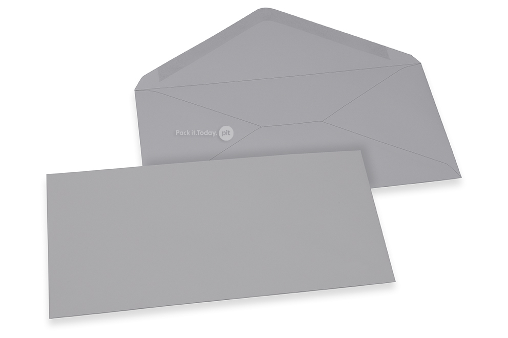 Farbige Umschläge für Glückwunschkarten - Grau, 110 x 220 mm