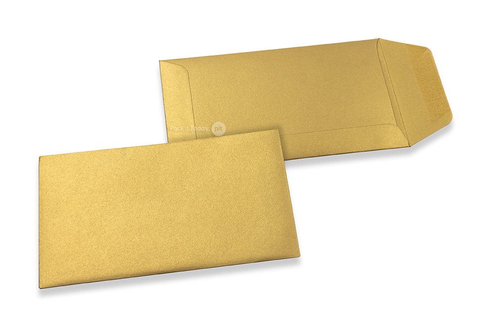 Farbigen Flachbeutel - Gold, 65 x 105 mm