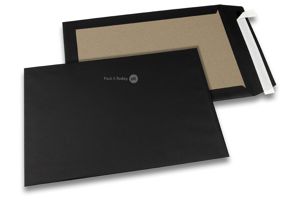 Papprückwandtaschen farbig - Schwarz, 229 x 324 mm