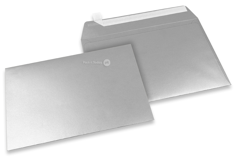 Farbige Briefumschläge Papier - Silber metallic, 162 x 229 mm