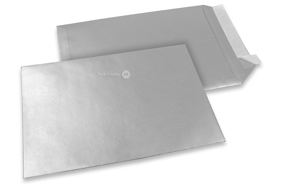 Farbige Briefumschläge Papier - Silber metallic, 229 x 324 mm