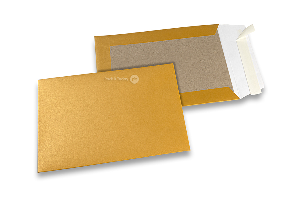 Papprückwandtaschen farbig - Gold, 162 x 229 mm