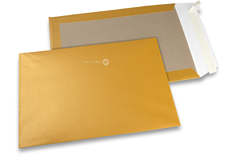 Papprückwandtaschen farbig - Gold, 229 x 324 mm