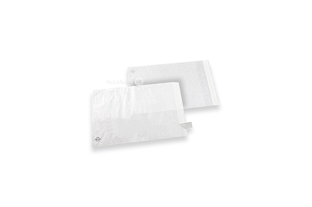 Pergamintüten weiß mit Klebestreifen - 130 x 150 mm