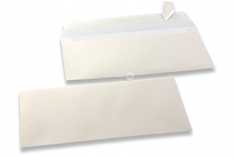 Weiss Briefumschläge mit Perlmutteffekt - 110 x 220 mm
