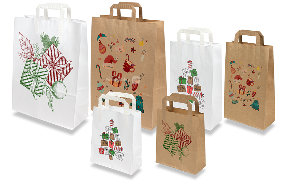 Weihnachtstragetaschen aus Papier