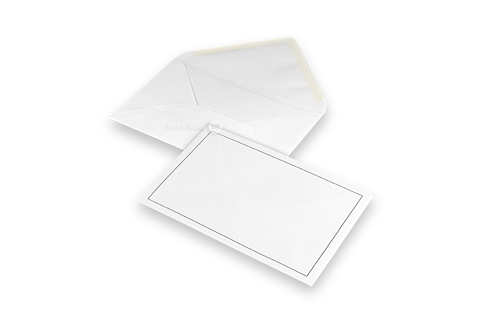 Briefumschläge für Trauerkarten - Weiss + einige Rand, 120 x185 mm