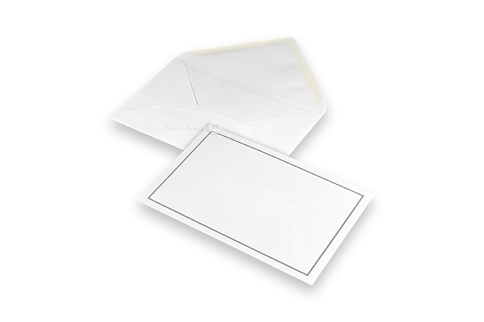 Briefumschläge für Trauerkarten - Weiss + Doppelkante, 120 x 185 mm