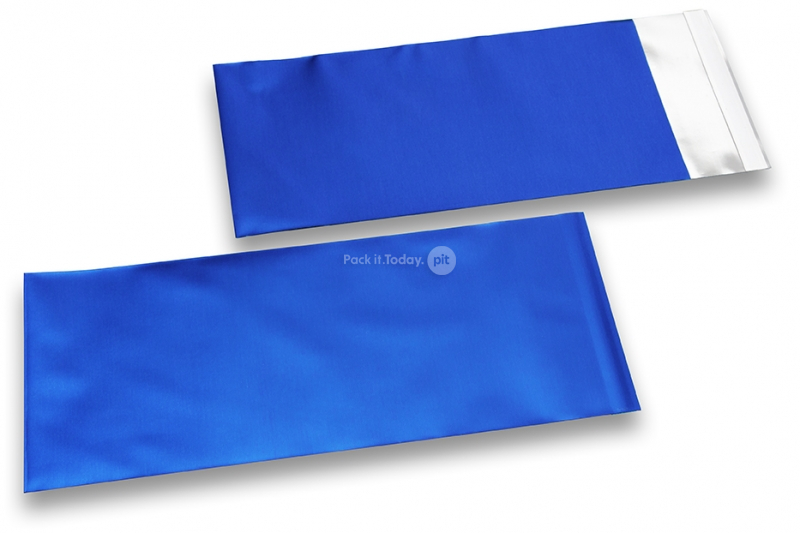 Dunkelblaue Folienumschläge matt metallic farbig - 110 x 220 mm