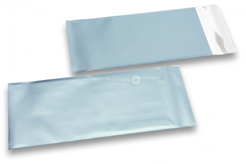Eisblaue Folienumschläge matt metallic farbig - 110 x 220 mm