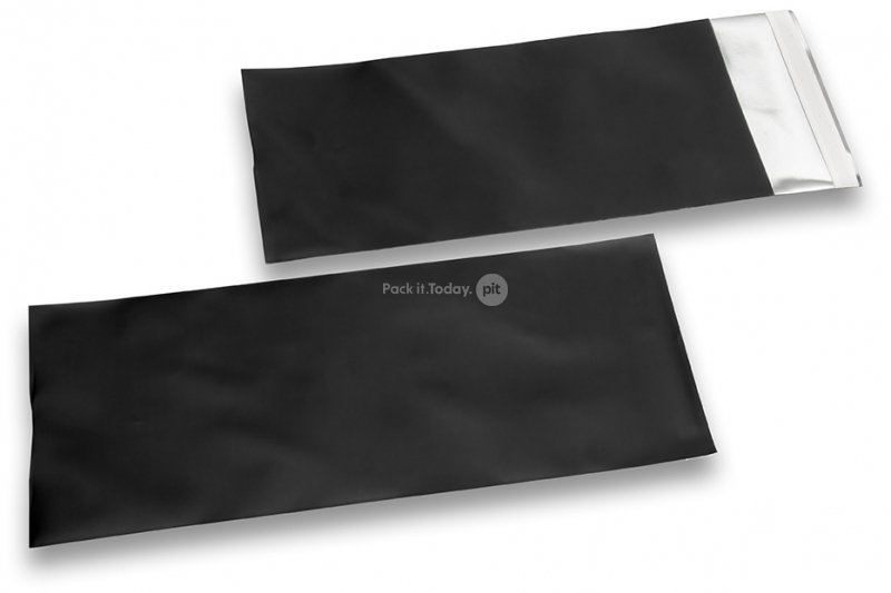 Schwarze Folienumschläge matt metallic farbig - 110 x 220 mm